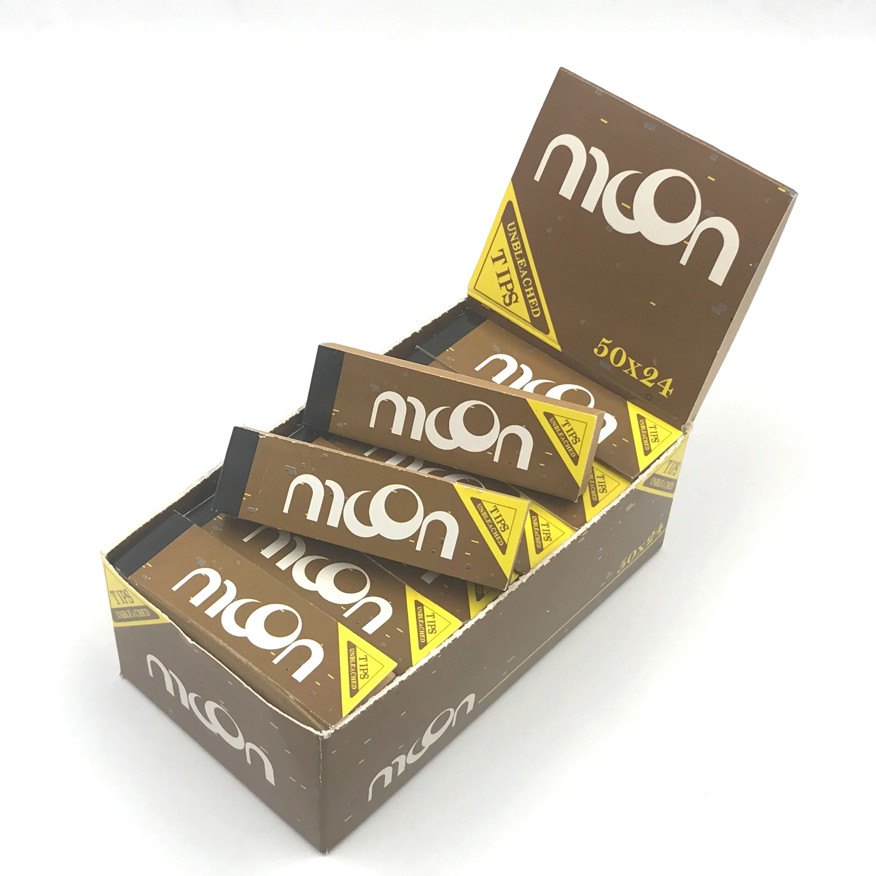 MOON Rolling Filter Tips Natural Unbleached Rolling Paper Filter Tips 50 leaves