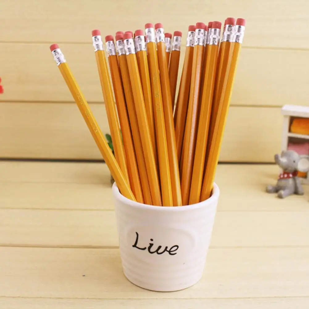 10Pcs Students HB Pencil with Rubber Eraser Children School Supply Stationery