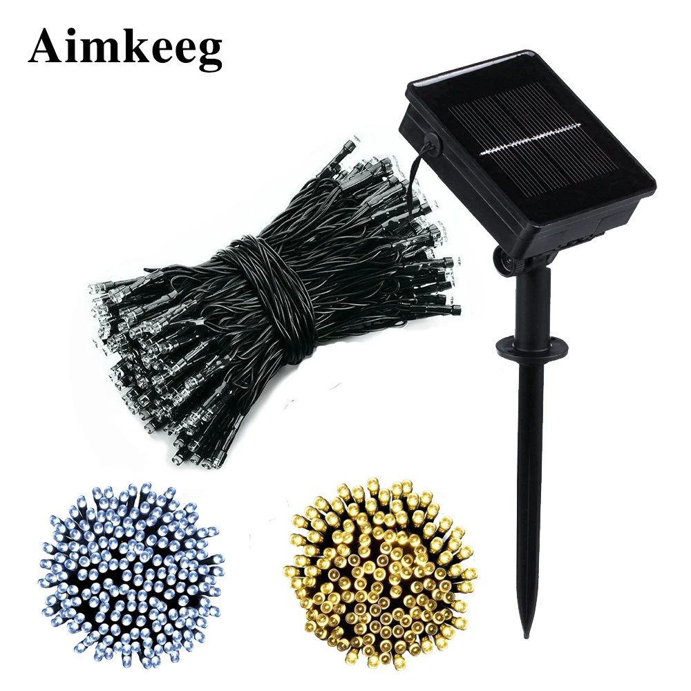 

Aimkeeg 100LED Solar String Lights Patio Lights 8Modes Outdoor Party String Solar Fairy Lights for Garden Decoration Street Lawn