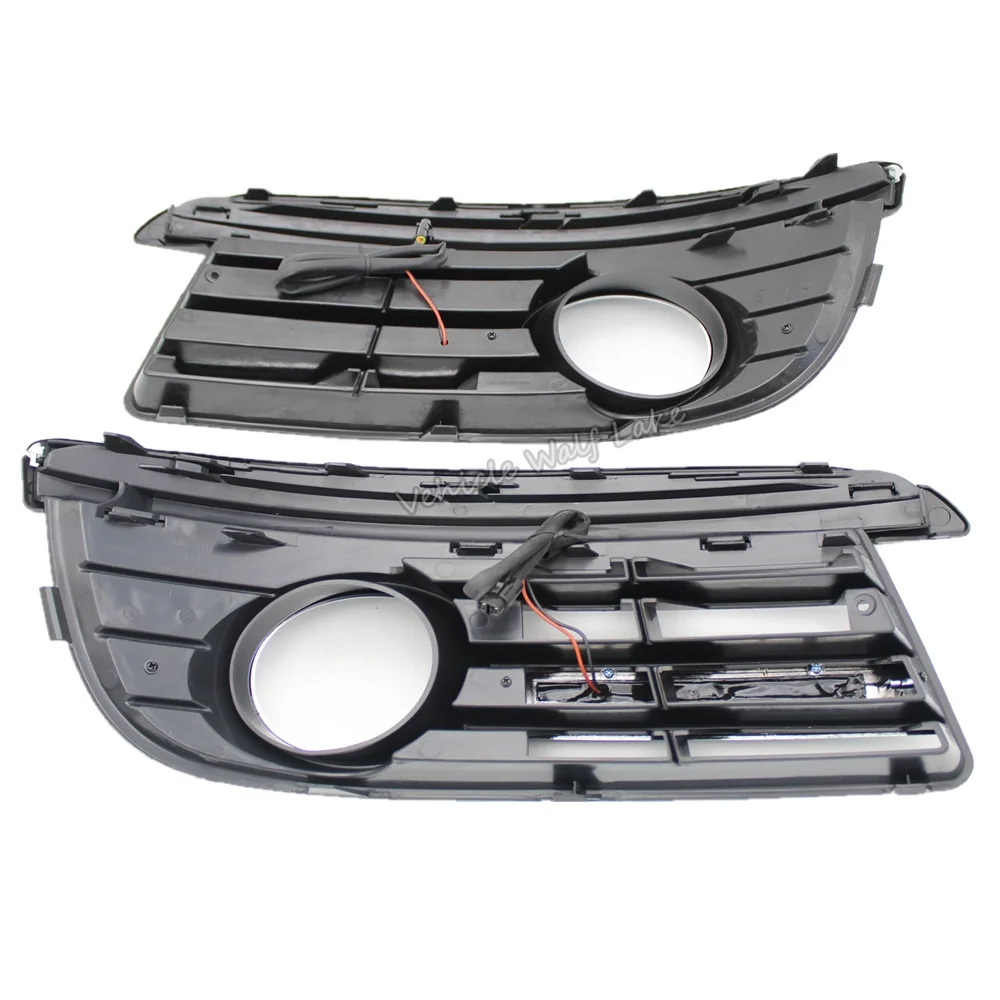 For VW Jetta 5 A5 Mk5 2006 2007 2008 2008 2010 2011 Front Fog Lamp Covers Bezel Led DRL Daytime Running Lights With Wire Harness