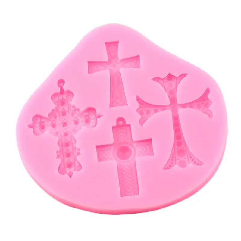 3D Cross Shape Silicone Molds DIY Wedding Cupcake Topper Fondant Cake Decorating Tools Candy Resin Clay Chocolate Gumpaste Mould