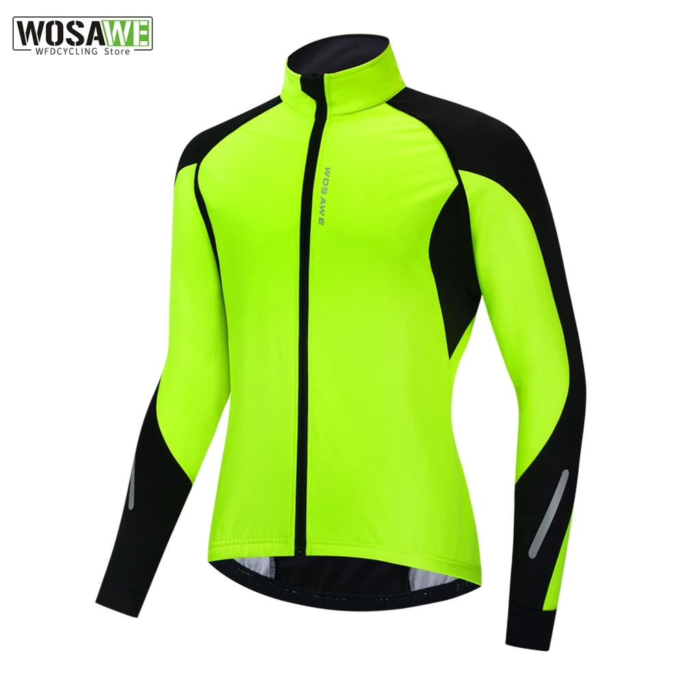 WOSAWE Bicycle Men\'s Jacket Winter Windproof Cycling Jacket Fleece Warm Riding Outdoor Running Sports Jacket for Hiking