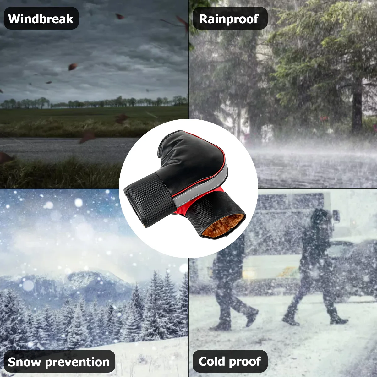 1 Paar Motorrad-Lenkermuffen, schützende Motorrad-Warm-Griff-Lenkermuffe, regenfeste Winter-Wärmer-Handschuhe, Winter-Motorrad-Handschuhe – Detail 4