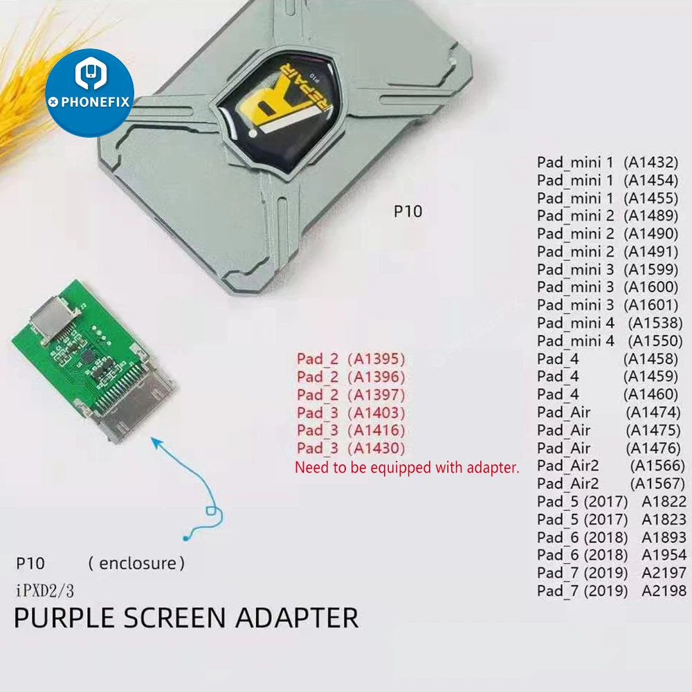 IRepair – adaptateur d'écran violet pour ipad 2/3 mini 1/2/3/4, pour outil Magico Diag/iBox, numéro de série, écriture, pas de démontage