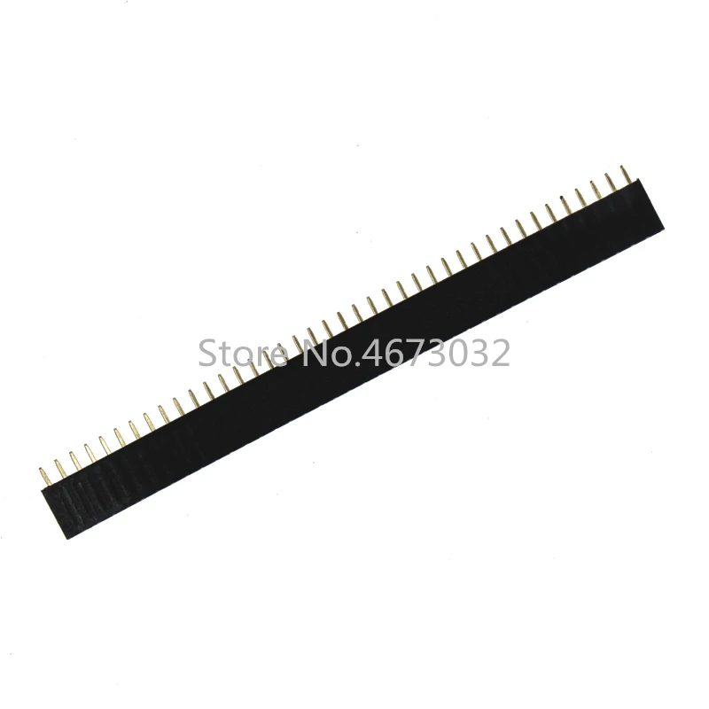 fileira unica de pino cabecote femea reto de pino 1000 mm passo tira conector soquete 254 40 p 40pin 40 pinos para pcb arduino 140 pecas 1x40 01