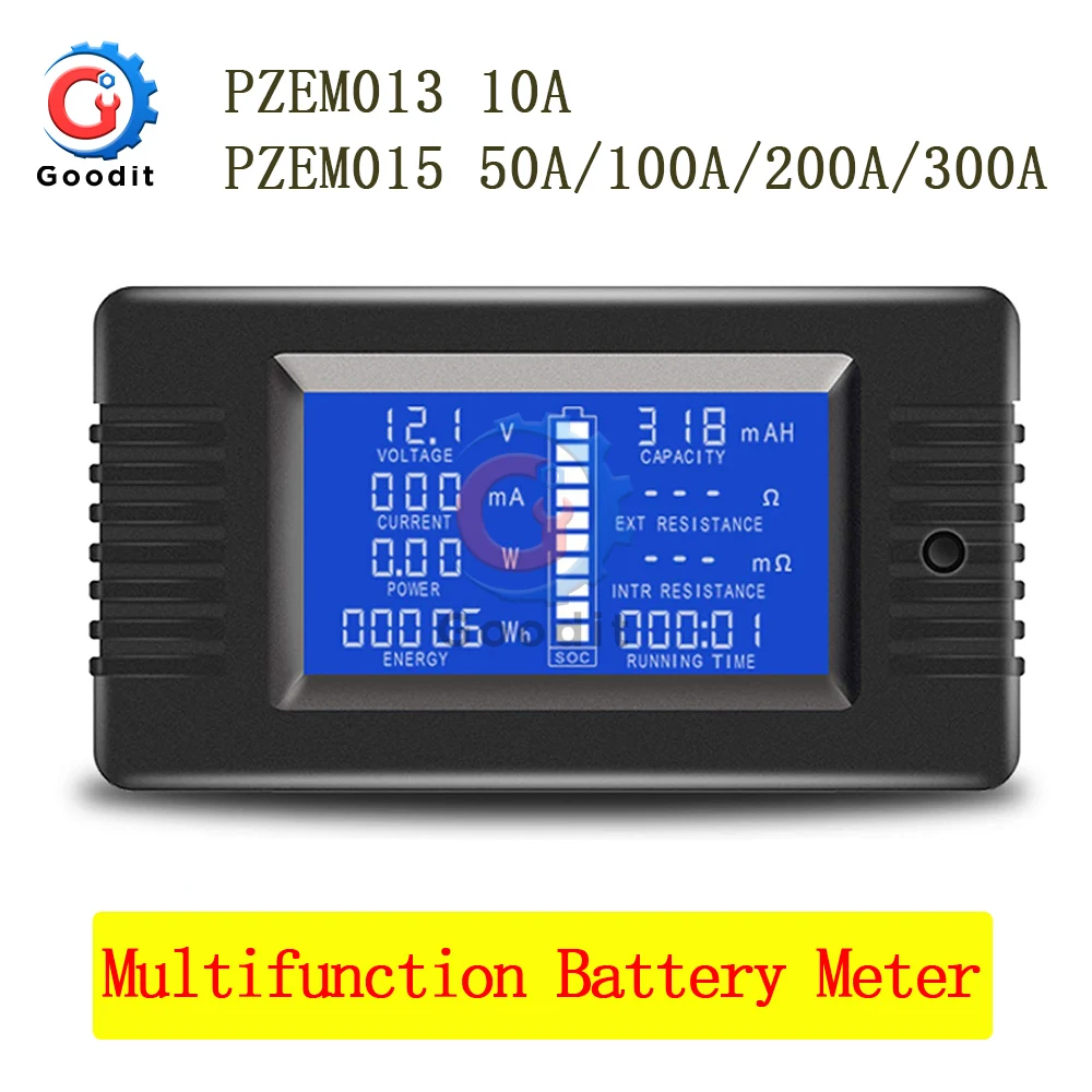 PZEM DC 0-200V 300A Multifunction Voltmeter Ammeter Car Battery Tester Capacity resistance electricity Voltage Meter monitor