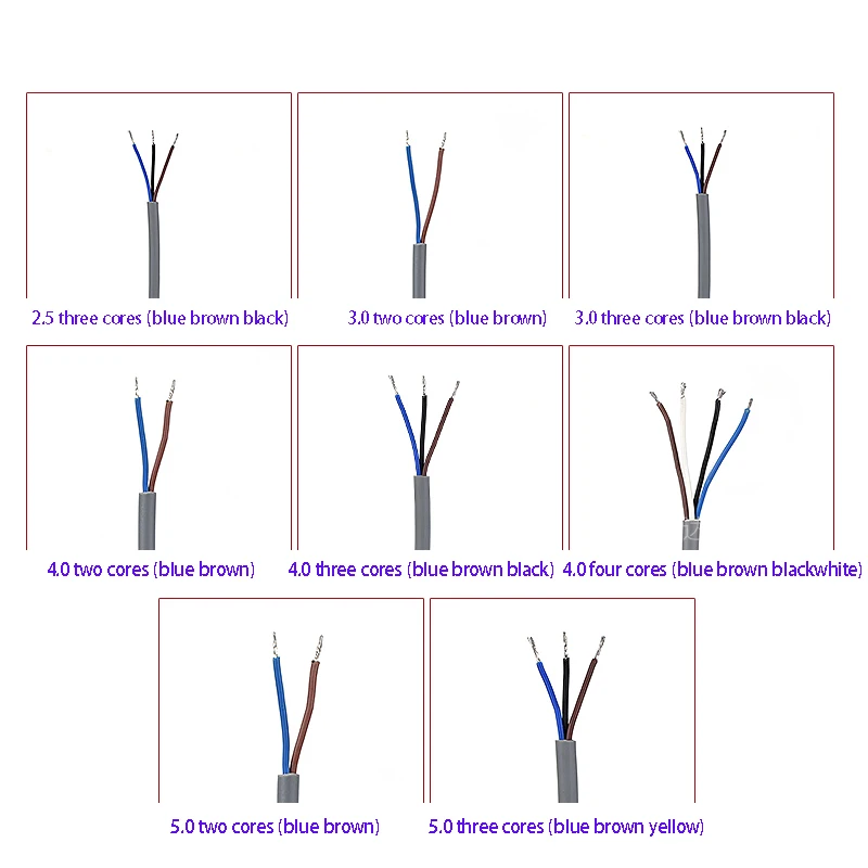 Power cord Proximity switch sensor dedicated cable 2-core 3-core 4-core 2.5/3.0/4.0/ 5.0