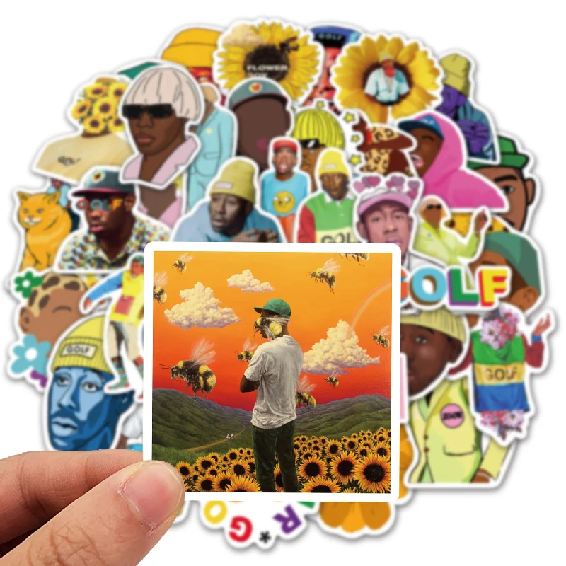 50Pcs Tyler The Creator Flower Boy IGOR Band Music Cover Hip Hop Rapper Sticker Skateboard Laptop Luggage Waterproof Decal