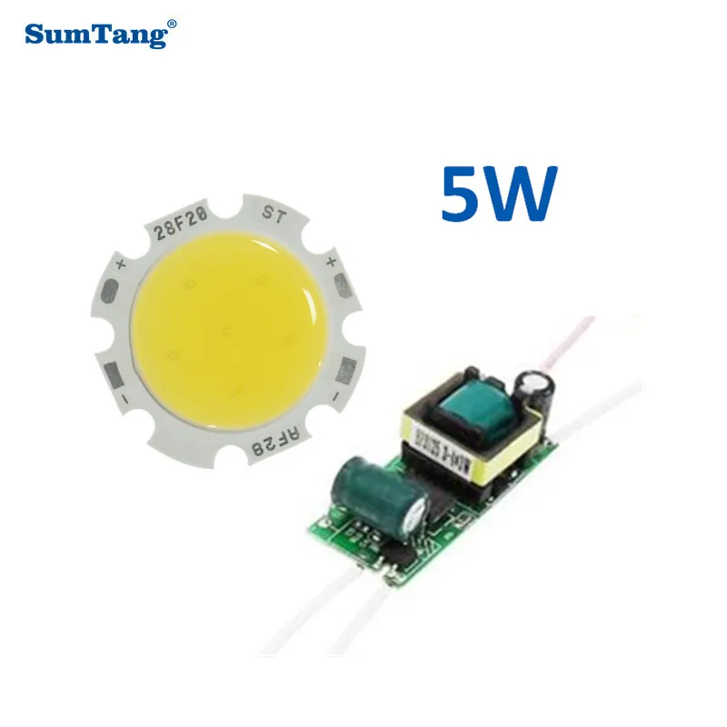 2Set/Lot Hot sale 110lm/w 3W 5W 7W 10W 12W COB LED Chip With Power Suppy COB LED + Driver For LED Light LED Lamp