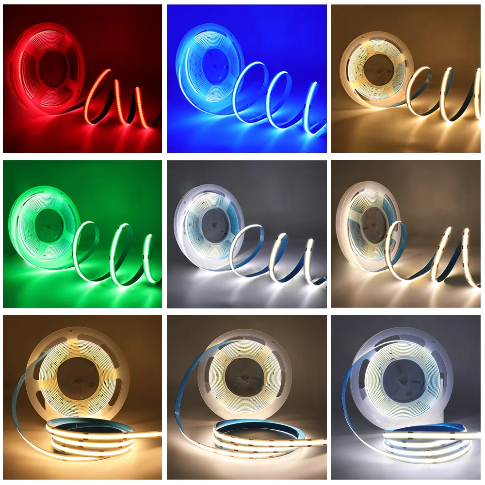 5V COB LED Strip Light PIR Motion Sensor FOB LED Tape 320Leds/m High Density COB Flexible Rope Lights Lamp USB Battery Powered