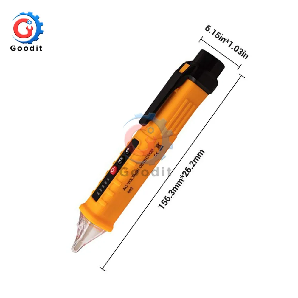 ANENG VD802 Non-Contact AC Voltage Tester Indicator 12V-1000V Outlet Voltage Checker Meter LED Socket Volt Detector Test Pen