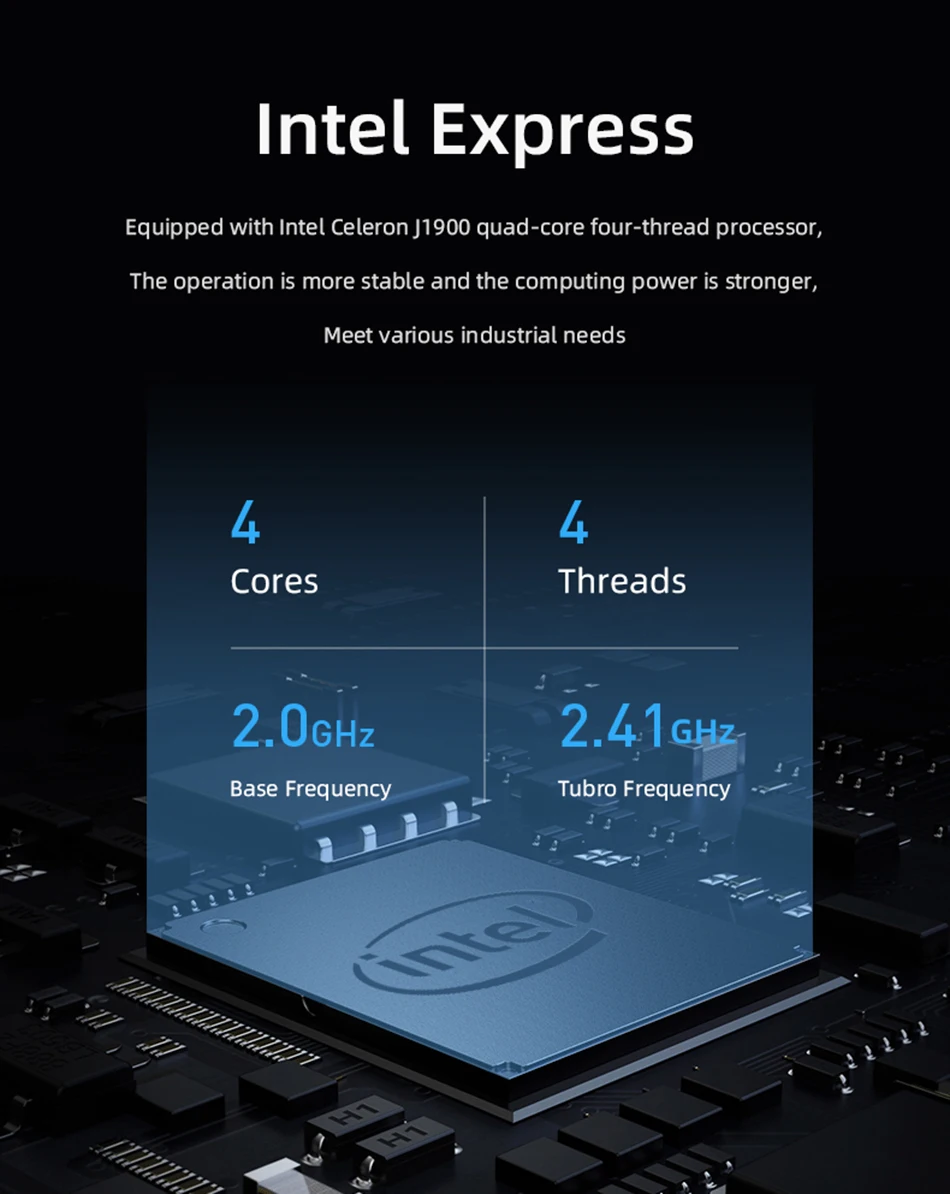 XCY Fanless Mini PC Intel Celeron J1900 Quad-Cores 2.0GHz 2x RS232 2x LAN Windows 10 Linux Embedded IoT Industrial Computer