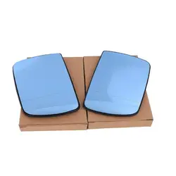 Fits For BMW E53 X5 2000-2006 Blue Wide Angle Sight Rearview Heated Mirror Glass