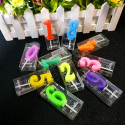 1 PC Candy Colored Happy Birthday Digital Candle Children's Party Creative Colored Valentine's Day Activity Candle
