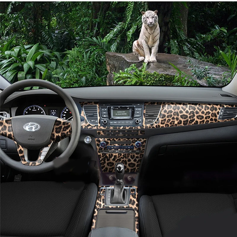 Leopard Print Texture Car Vinyl Wrap Sticker Sheet Decals Air Release Films with Bubble Free Channel