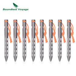 Boundless Voyage Titanium Tent Pegs Outdoor Camping Tent Stakes Tent Accessories Heavy Duty Aluminum Alloy Pegs Nails 4/6/8pcs