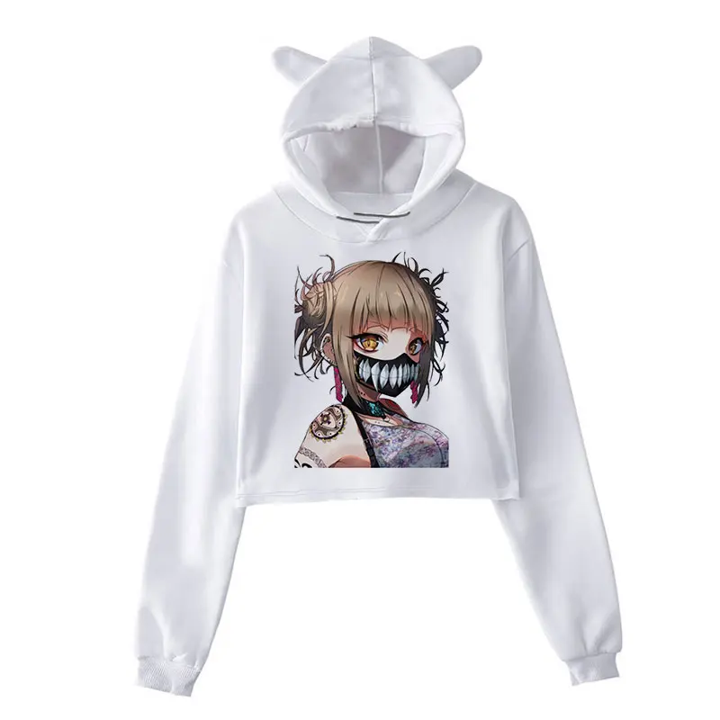 Mein Hero Wissenschaft Hoodies Frauen Anime Sweatshirts Japanischen Cartoon Ernte Hoodie Komfortable Kreativität Streetwear Cosplay Top Y2k