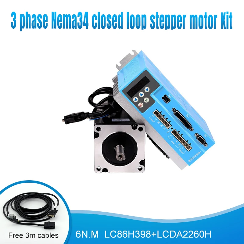 Nema34 220V 150V~230VAC 6N.M 86mm 1000rpm Servo Step Closed Loop Motor And Stepping Driver Kit For CNC