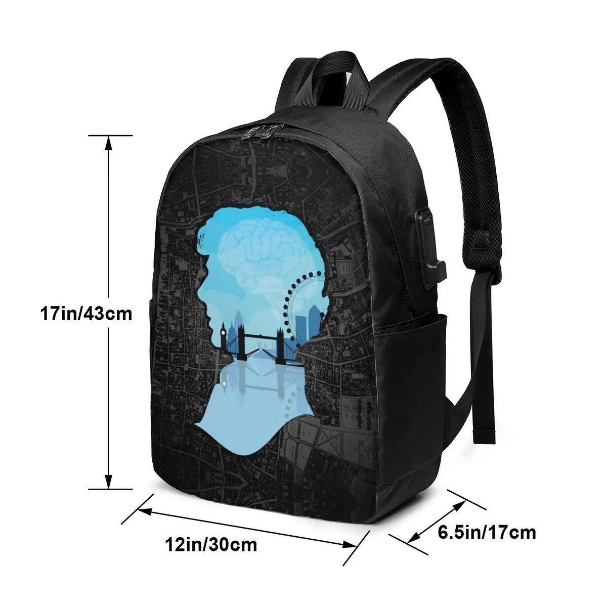 Sherlock Backpack Sherlock Backpacks School Men's - Women's Bag Print High quality Trend Multi Pocket Bags