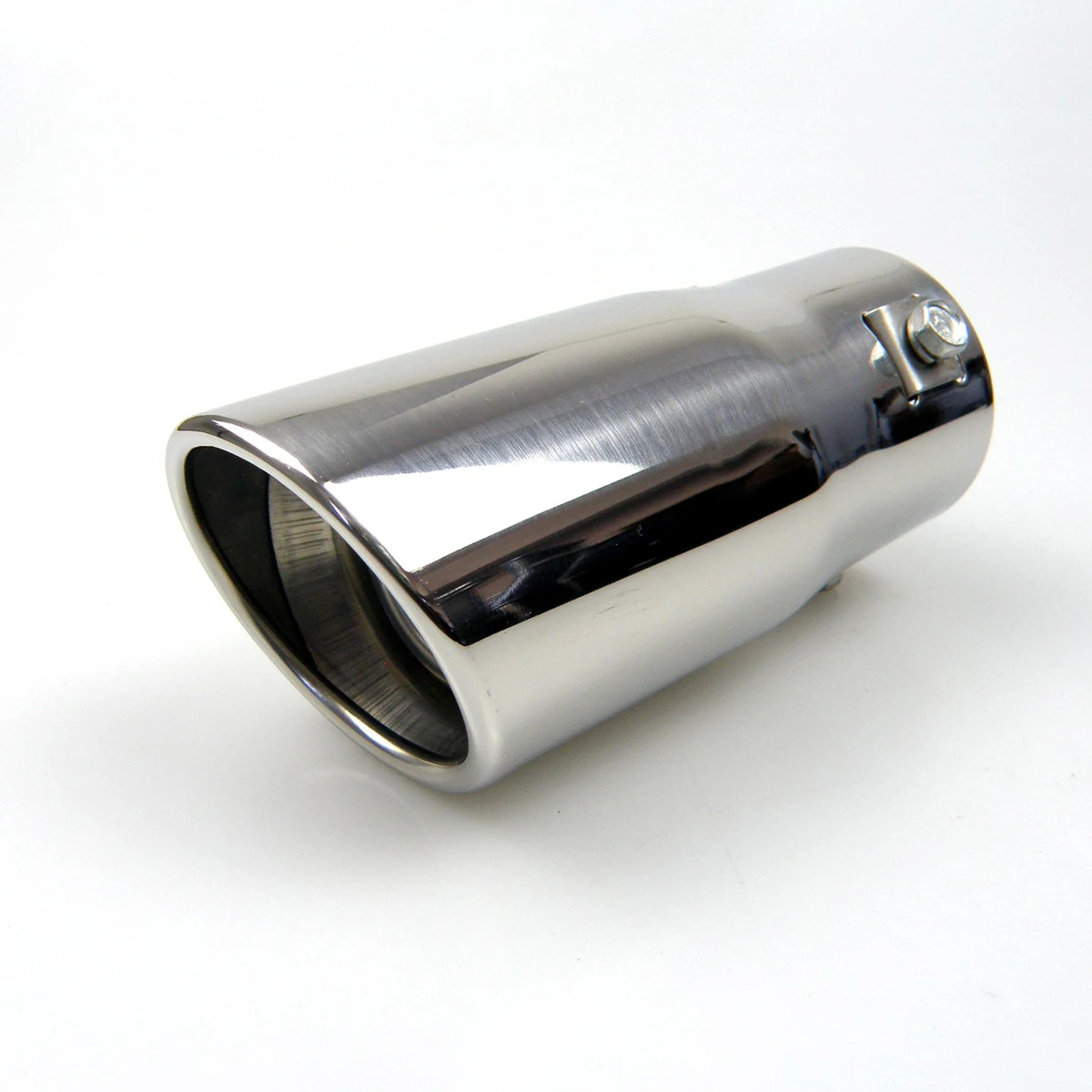 Car Universal Inelt Adjustable Exhaust Tip Muffler Tip Silver Colour Slanted Cutting End 304 Stainless Steel Car Tail Pipe Tip