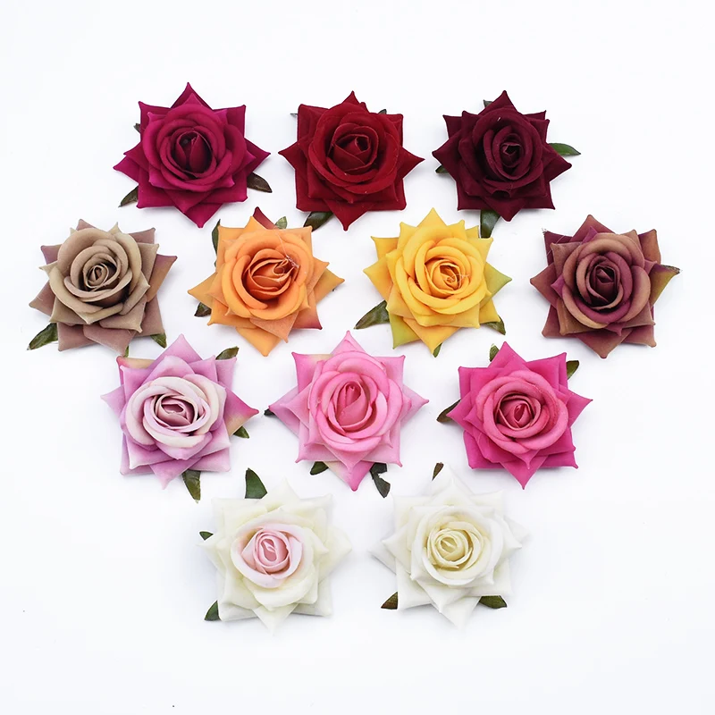 5/10Pcs Silk Roses Scrapbooking Christmas Garland Home Decoration Accessories Wedding Bridal Clearance Artificial Flowers