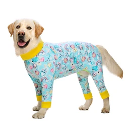 Cartoon Print Pajamas For Dogs Cotton Dog Jumpsuit Female Dog Clothes For Large Dogs Dog Recovery Suit Boy Overalls For Dogs