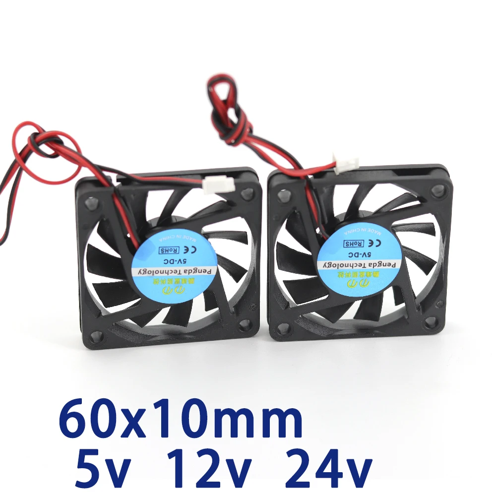 3d wentylator drukarki 6010 2 piny 60mm 60x60x10mm 6cm karta graficzna DC 5V / 12V 24V 2P 1 sztuk