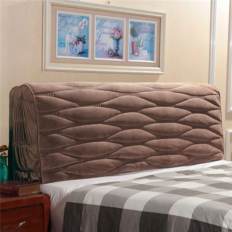 

Solid color elastic bed cover, dust protection on the back