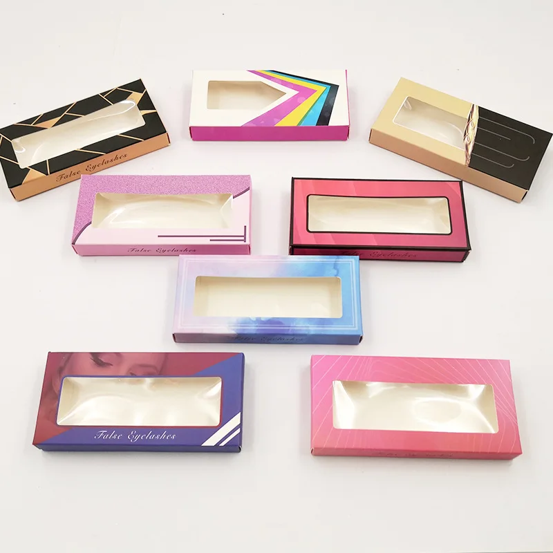 30/50/100/200pcs New Holographic Lashes Box Soft Paper Eyelashes Packaging For False Eyelashes