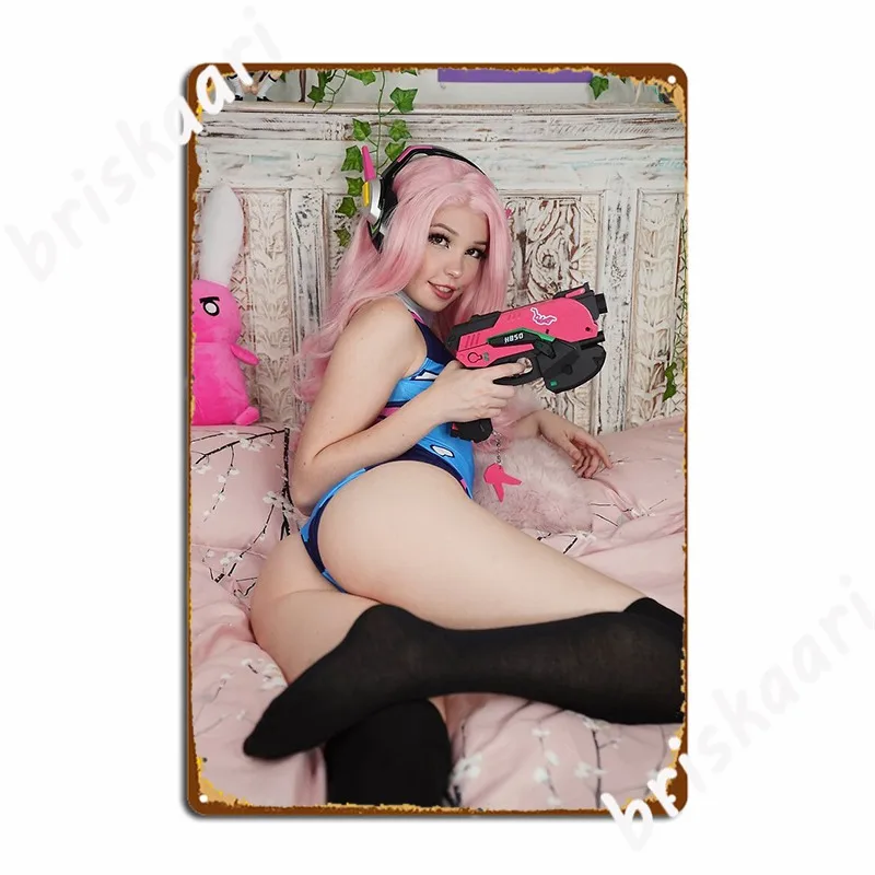 Belle Delphine Onlyfans Exclusive Metal Sign Wall Cave Garage Decoration Cave Pub Design Tin Sign Posters