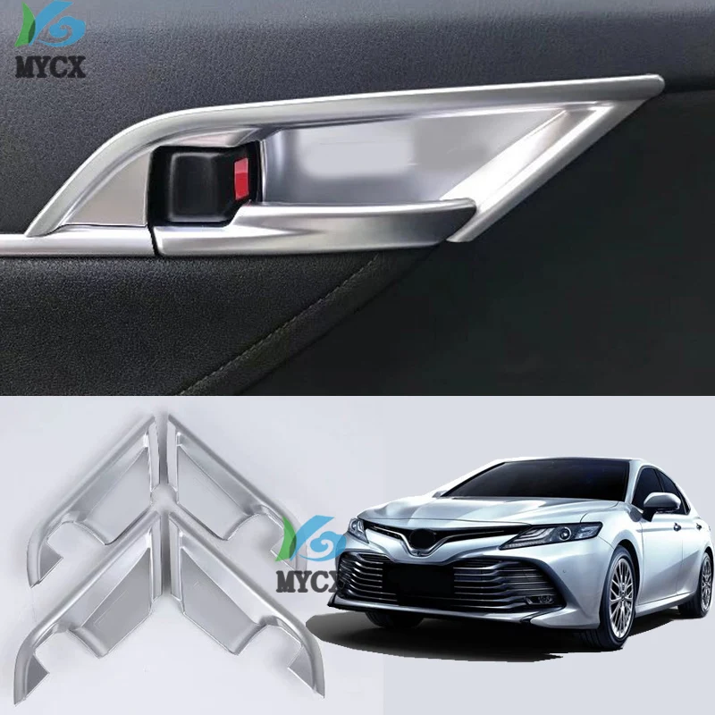 

Стиль из углеродного волокна, внутренняя дверная ручка, декоративные чехлы, автомобильные аксессуары для Toyota camry 2018 2019 XV70