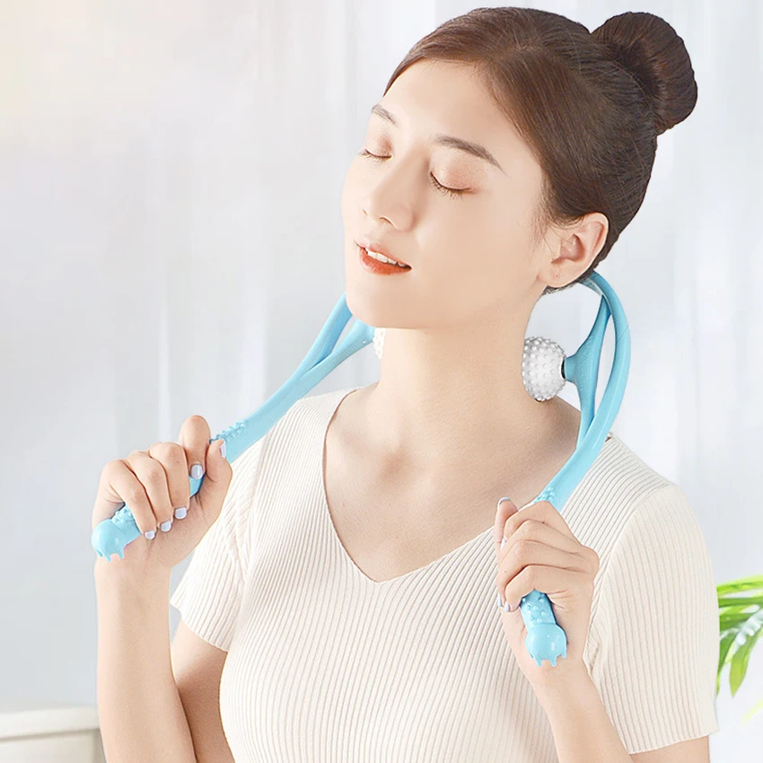 يده الأسطوانة مدلك الرقبة مدلك S شكل عرض قابل للتعديل الساقين الكتف مشبك تدليك الاسترخاء تدليك للياقة البدنية أدوات