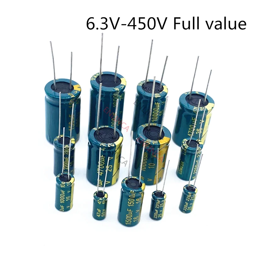 10V 16V 25V 35V 50V 63V 100V 200V 400V 20% High Frequency Capacitor 100UF 220UF 330UF 470UF 680UF 1000UF 1500UF 2200UF 3300UF