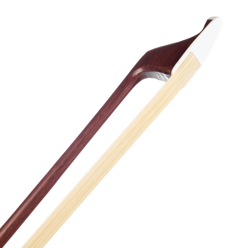 NAOMI 4/4 3/4 1/2 1/4 1/8 Double Bass Bow Brazilwood Round Stick White Mongolia Horsehair Sheep Skin Grip Well Balanced