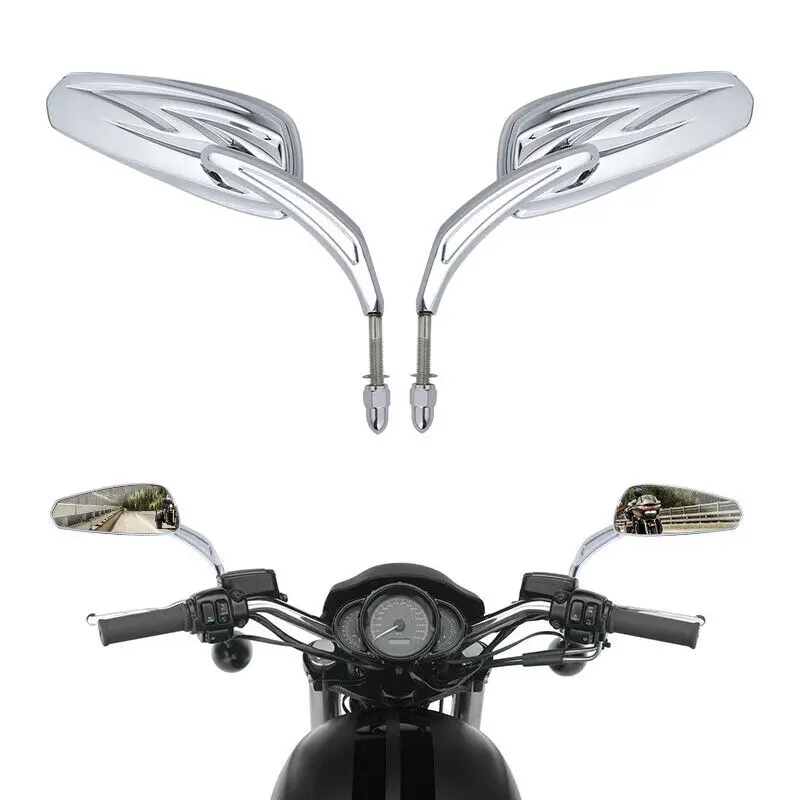 8mm Rear View Mirrors For Harley Road King Electra Street Glide Street Bob Sportster Softail FLS XL 883 1200 FLSTFB FXDF FLSTF