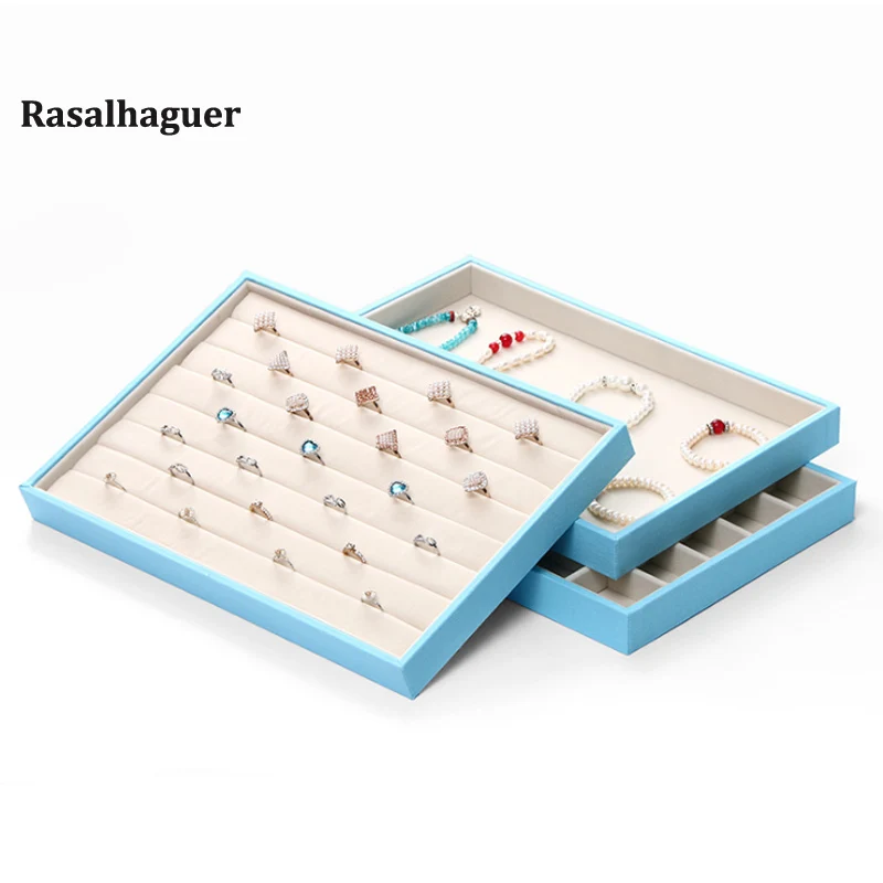 5 Colors Cases Necklace Ring Earring Pendant Stand Series Watch Holder For Woman  Jewellery Tray Jewellery Organizer Storage Box