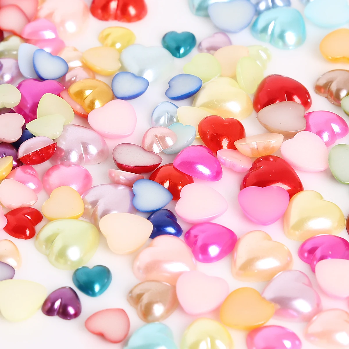 50-300pcs Mixed Color Flatback Heart Shape Plastic ABS Imitation Pearls For Making Arts Crafts Apparel Sewing Garment Beads DIY