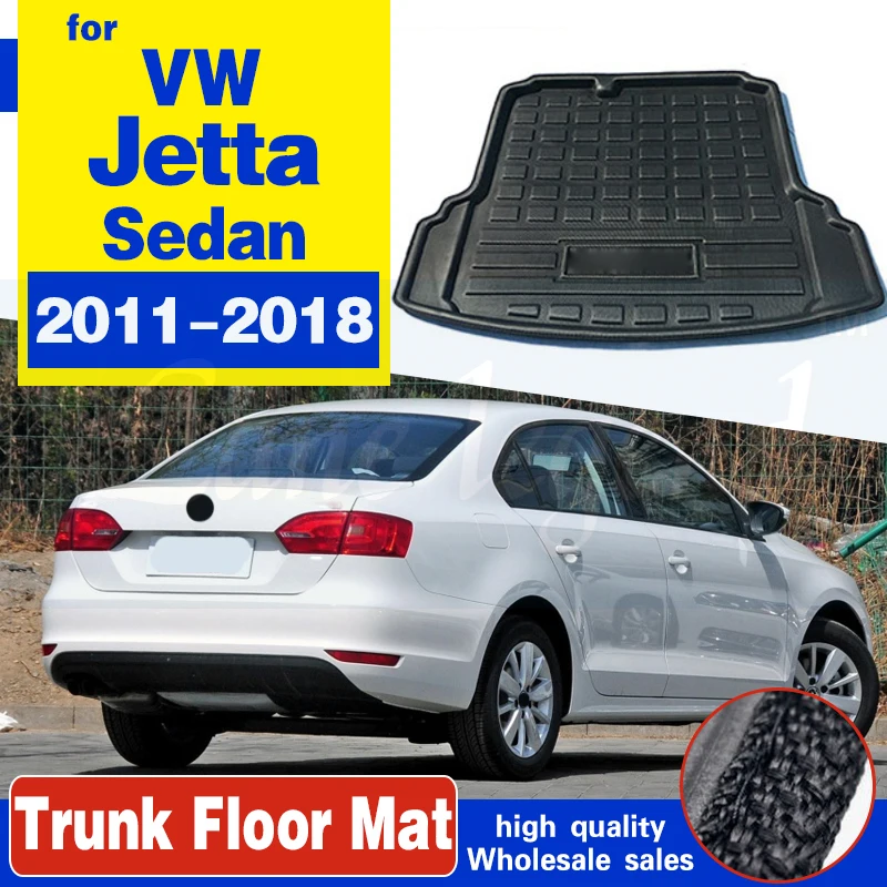 Car Rear Boot Cargo Liner Tray Trunk Luggage Floor Mat Carpets Pad For VW Jetta Sedan 4-dr MK6 2011- 2014 2015 2016 2017 2018