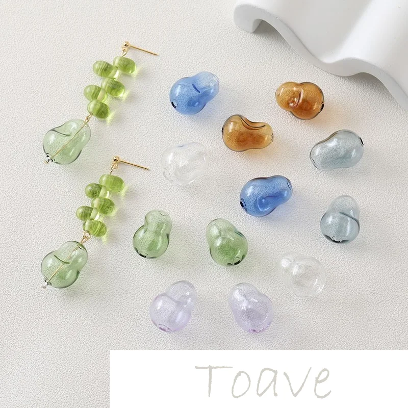 Gourde Concave Transparente en Verre Creux, Trou Droit, Bijoux Faits à la Main, Accessoires