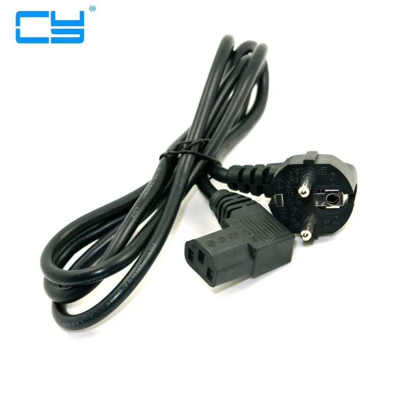 

Europa UE europeia plug Nema 5-15 P para IEC C13 Plana Esquerda Angulada cabo adaptador cabo de alimentacao para LCD LED TV Wall