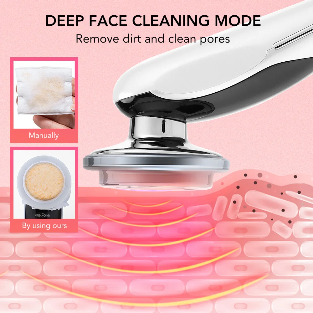 7 in 1 Face Massager EMS Microcurrent Face Lifting Machine LED Skin Rejuvenation Wrinkle Remover Anti-Aging Facial Beauty Device