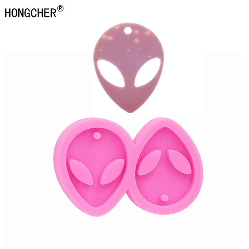 Shiny New Mini alien earrings mold DIY Handmade eardrop epoxy mould Silicone Molds fashion jewelry