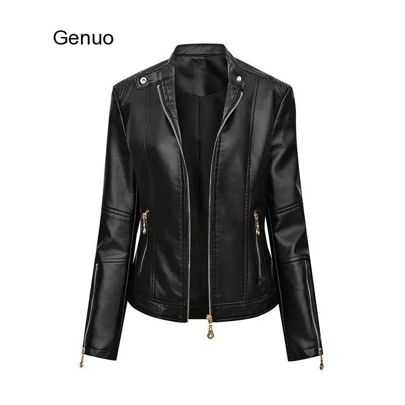 Giacca in pelle da donna Pu Slim donna autunno Punk giacche moto Biker Coat Fashion Brand abbigliamento Streetwear cappotti