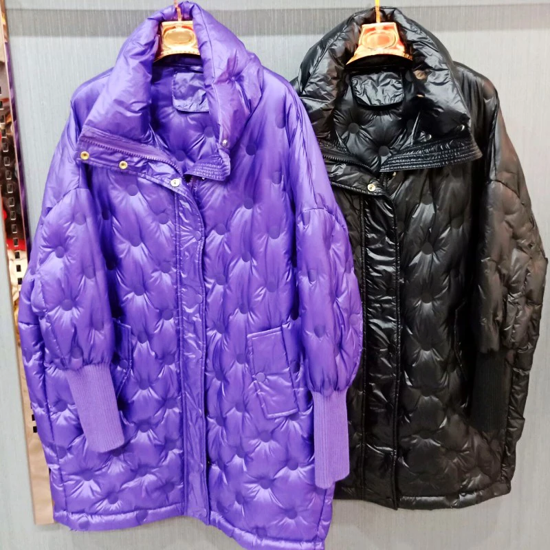 Winter Lightweight Down Jacket Ladies Glossy Women Winter Parkas Long Winter Coat Warm Cotton Jackets Plus Size Outwear