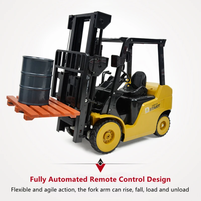 1:8 Remote Control Forklift Truck 11CH All Round Driving Fork Arm Up& Down Loading And Unloading Music And Light Electric RC Toy