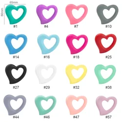 1Pcs Love Heart Food Grade Silicone Teethers Toy for Baby Chew DIY Necklace Bracelet Nursing Gift