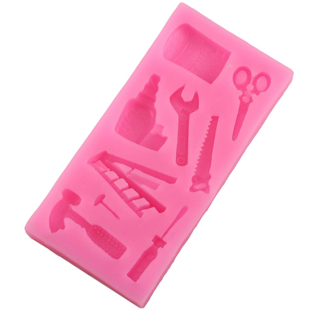 3D Hardware Spanner Scissors Saw Ladder Silicone Fondant Molds DIY Cake Decorating Tools Candy Chocolate Gumpaste Moulds