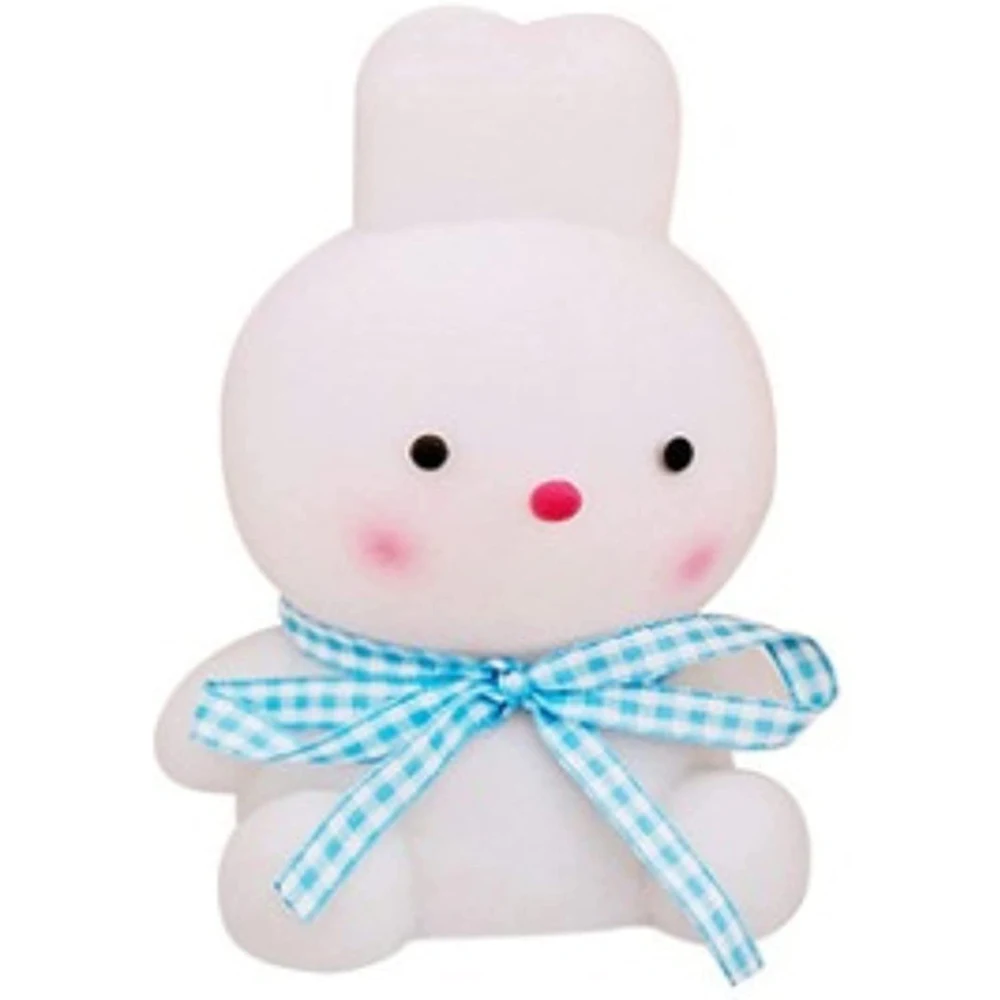 Cute Mini Rabbit Night Light Portable Battery Operated Bunny Lamp Plastic Warm Nightlight Decor Home Gift Kids Safety Room