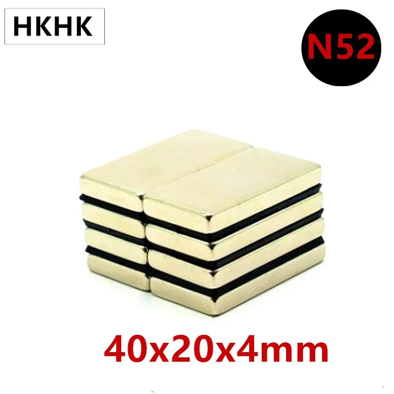 2-20PCS N52 40x20x4 mm Super Strong Sheet Rare Earth Magnet Thickness 4mm Block Rectangular Neodymium Magnets 40mm x 20mm x 4mm