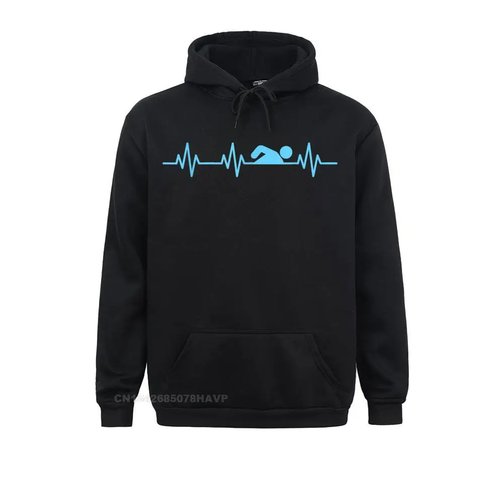 Newest Adult Sweatshirts Swimmer Heartbeat Funny Swimming Accessories And Hoodie Cool Hoodies Lovers Day Clothes Long Sleeve